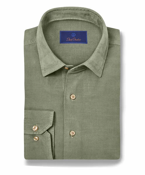 David Donahue Sage Corduroy Casual Button Down Casual Men's Loose