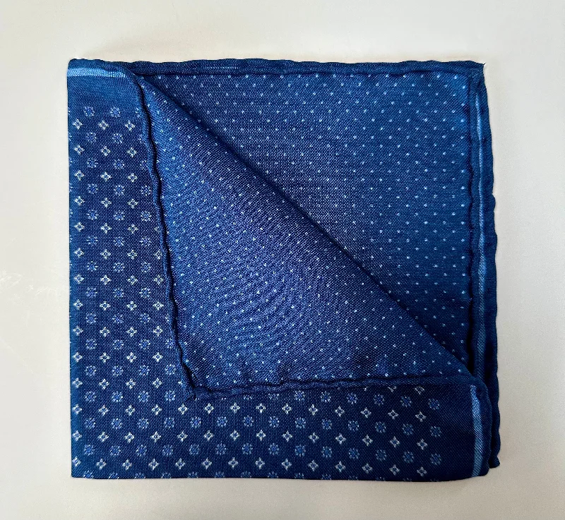 David Donahue Pocket Square - Navy Diamonds/Dots Hip Men's Urban