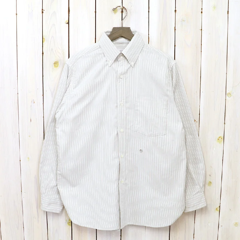 nanamica『Button Down Stripe Wind Shirt』(Beige) Dapper Men's Bow