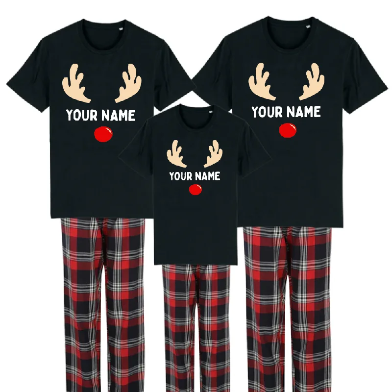 Choose Your Name Reindeer Family Yuletide Pyjama Tee & Pant Set Bohemian Men's Free