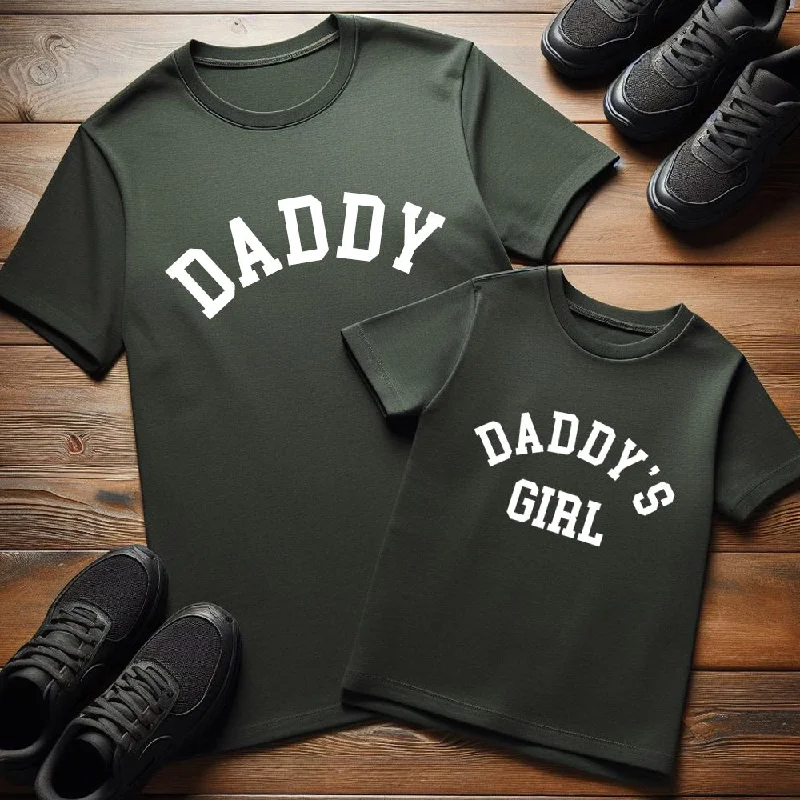 Daddy & Daddy's Girl College Matching Khaki T-Shirts Elegant Men's Cashmere