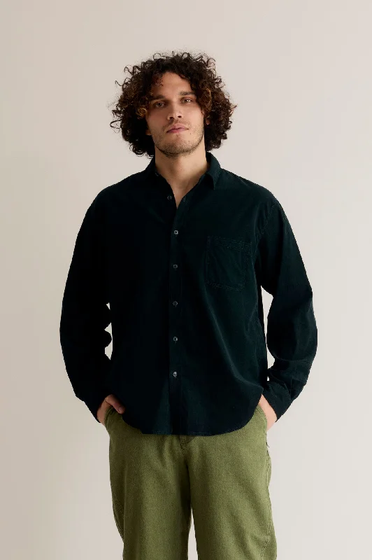 ABEL Organic Corduroy Shirt - Dark Marine Cool Men's Distressed