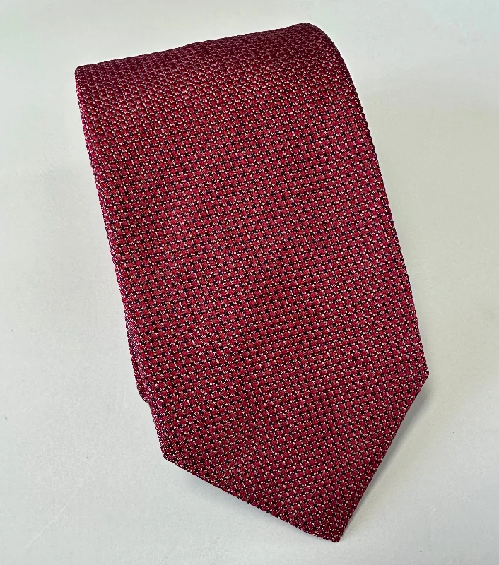 David Donahue Tie - Red Grid Youthful Men's Pop