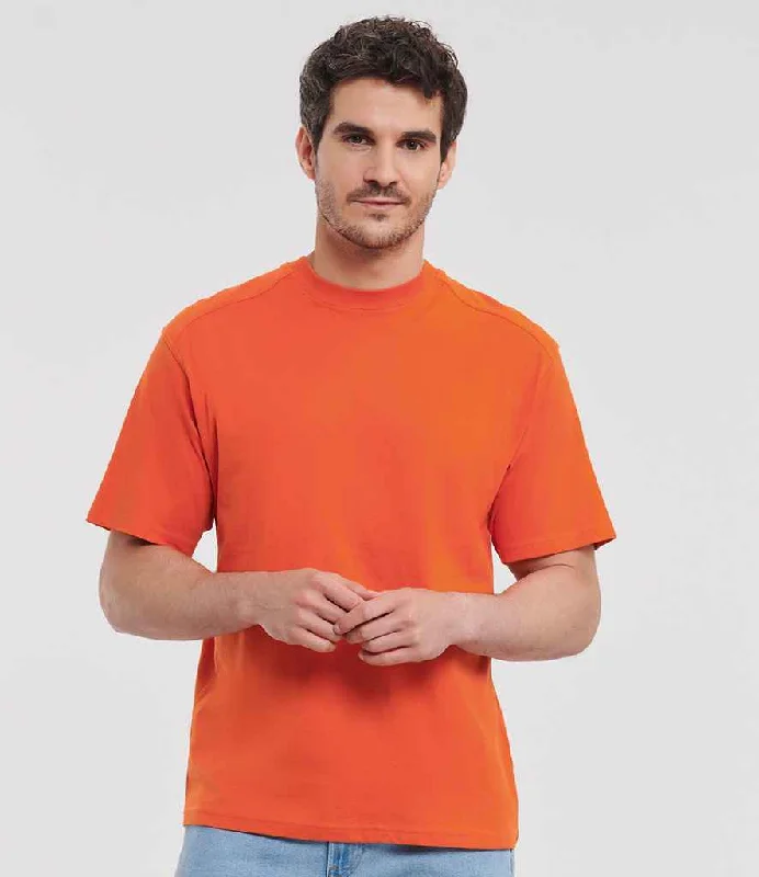 Russell Heavyweight T-Shirt | Orange Sleek Men's Contemporary 