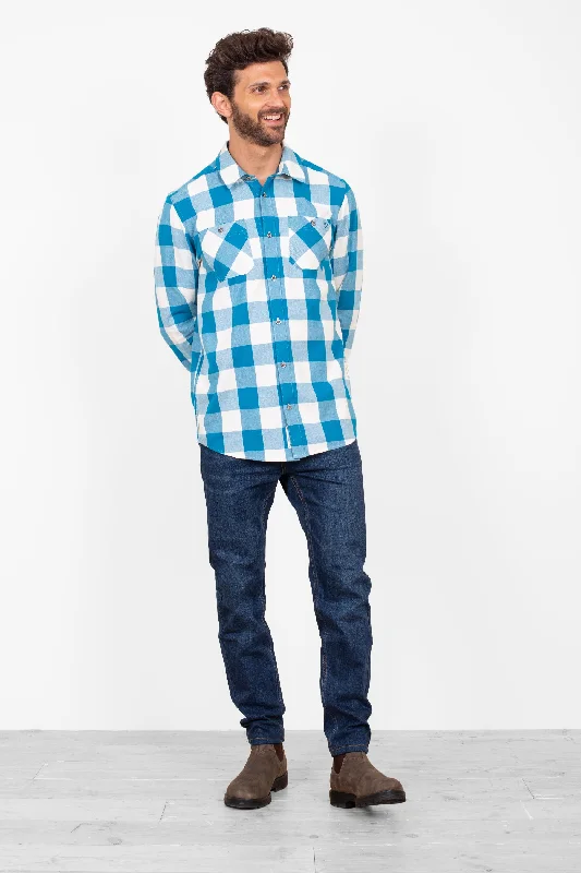 Gingham Shirt Casual Men's Loose