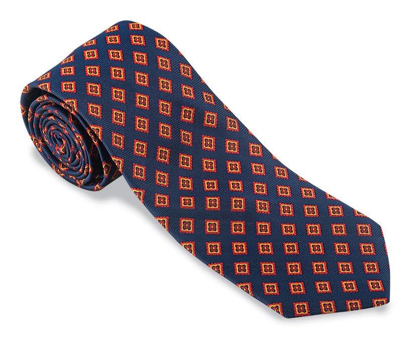 R Hanauer Tie - Blue Cedar Diamonds Modern Men's 