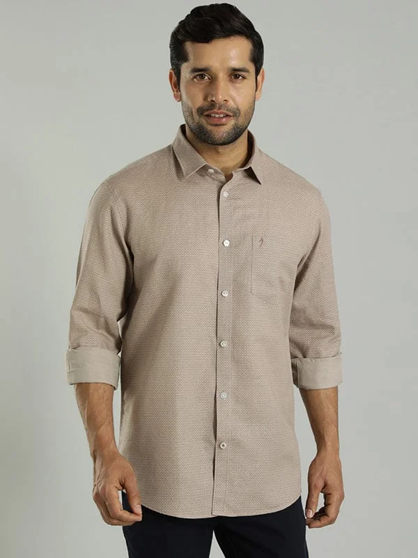 Men Printed Full Sleeve Linen Blend Shirt Cool Men's Skate