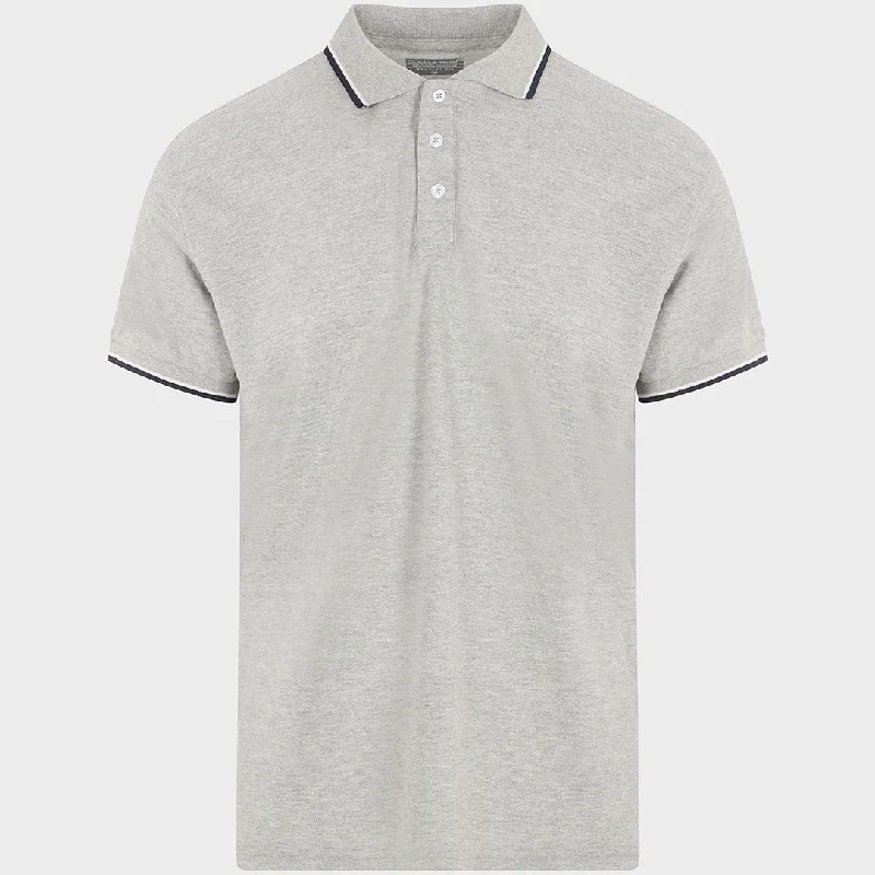 Men`s Tipped Collar Polo Grey Business