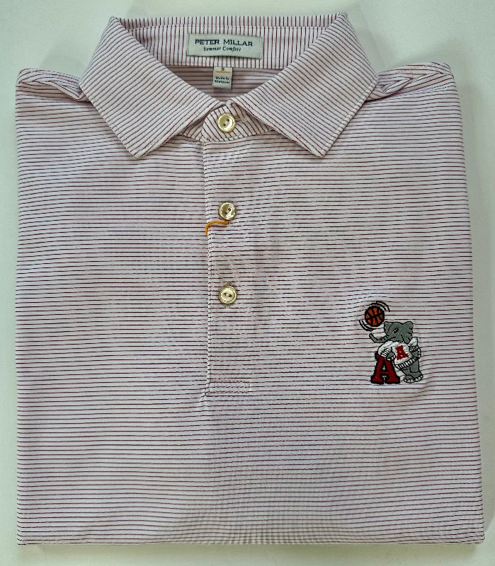 Peter Millar Crimson & White Halford Polo (Big AL Basketball) Hip Men's Retro