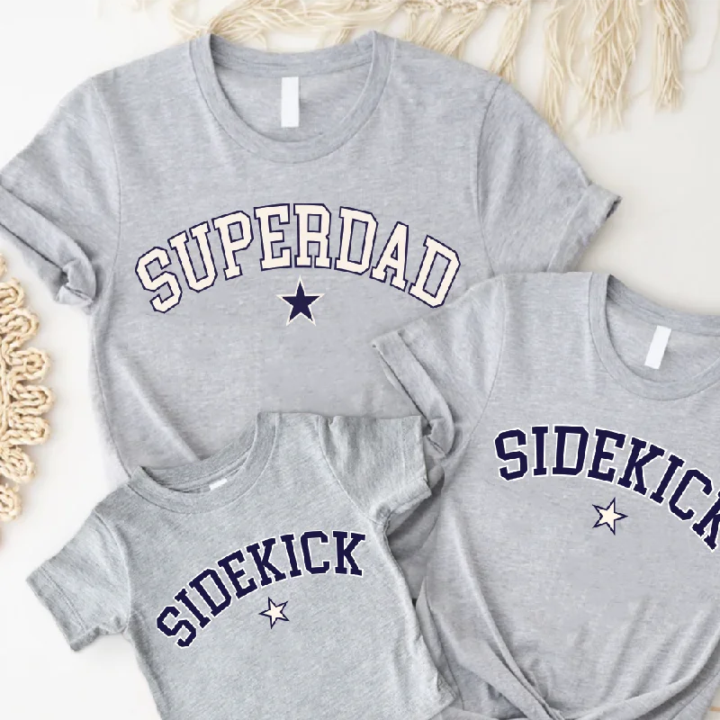 Superdad & Sidekick College Matching Dad & Kid T-shirts Bold Men's Statement