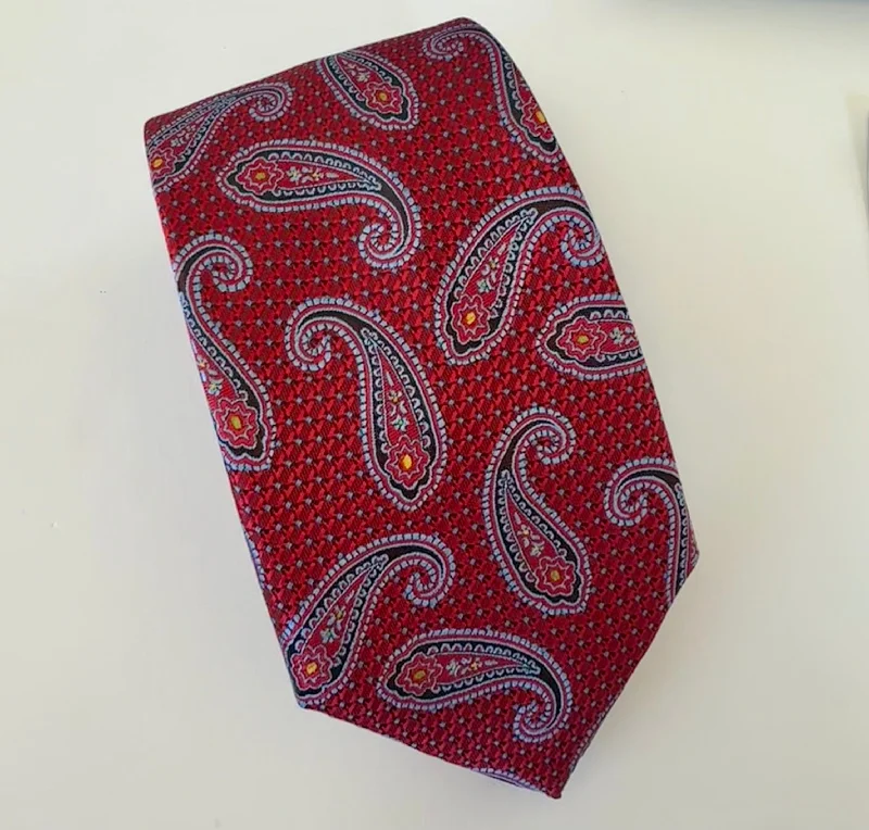 The Shirt Shop Tie - Red Paisley Dynamic Men's Moto