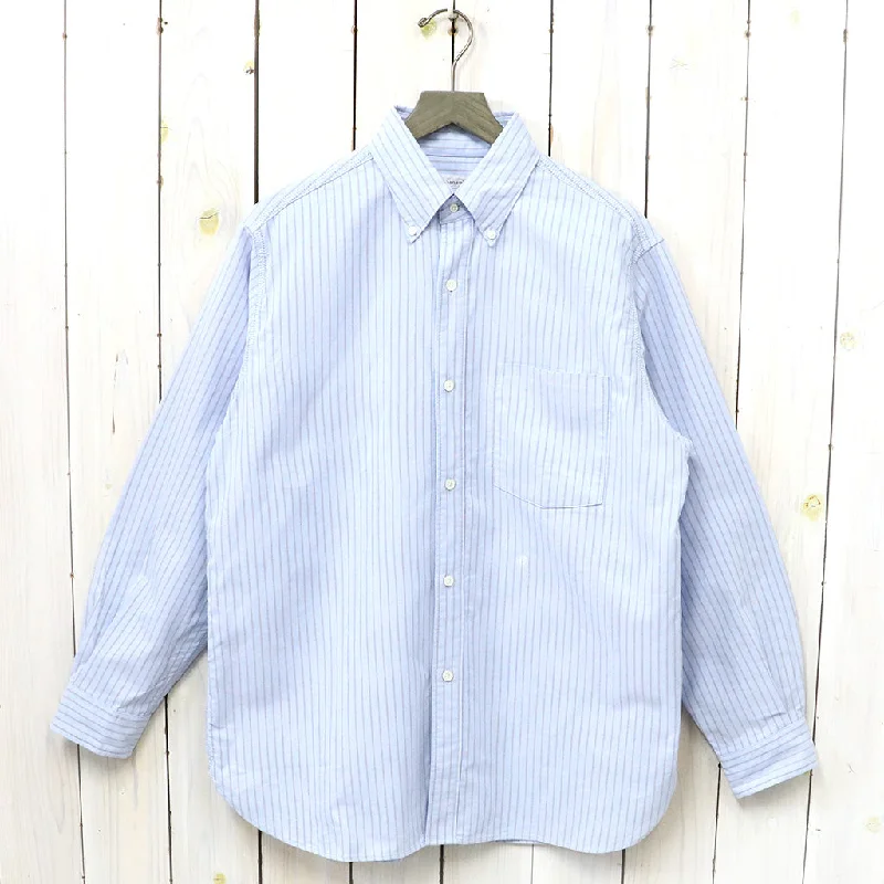 nanamica『Button Down Stripe Wind Shirt』(Sax) Casual Men's Japanese 