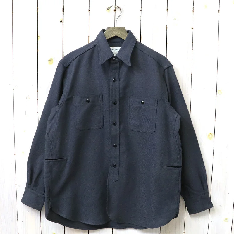 SASSAFRAS『GARDENING AT NIGHT SHIRT(HEAVY FLANNEL)』(DUSTY BLACK) Preppy Men's College