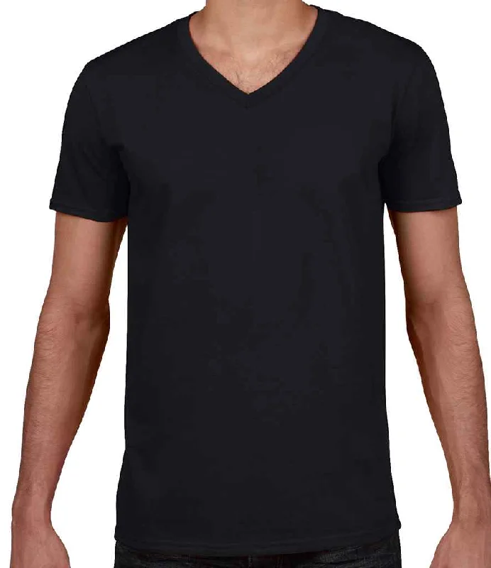 Gildan SoftStyle® V Neck T-Shirt | Black Tough Men's Military