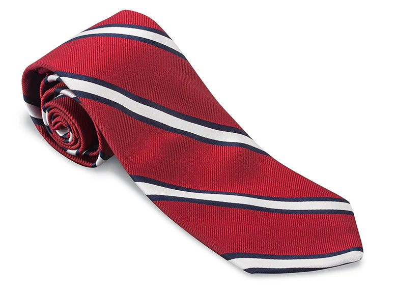 R Hanauer Tie - Berry Butler Stripes Confident Men's Power