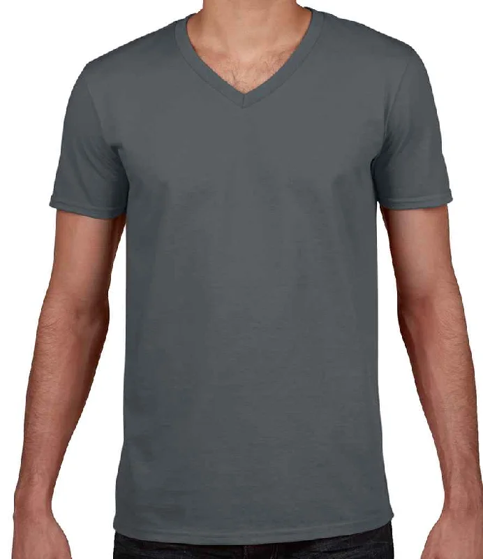 Gildan SoftStyle® V Neck T-Shirt | Charcoal Confident Men's Power