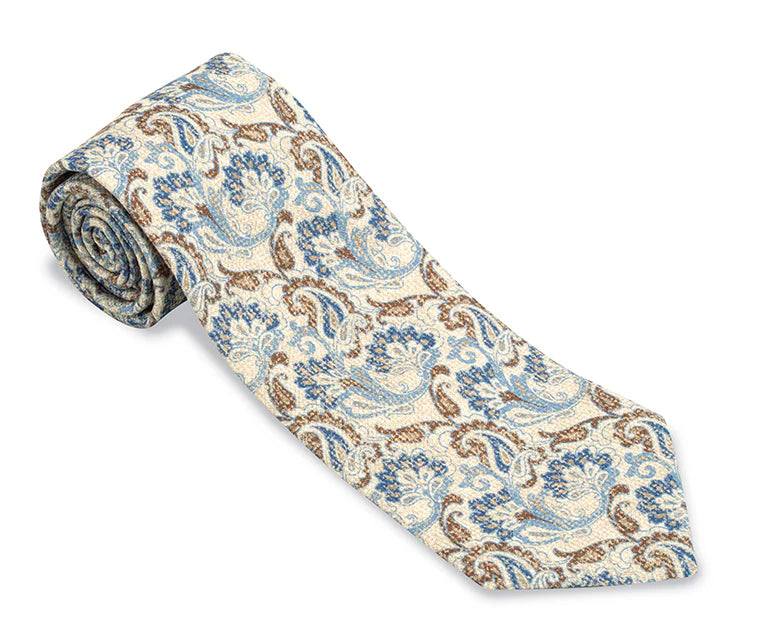 R Hanauer Tie - Blue Chester Paisley Bold Men's Statement