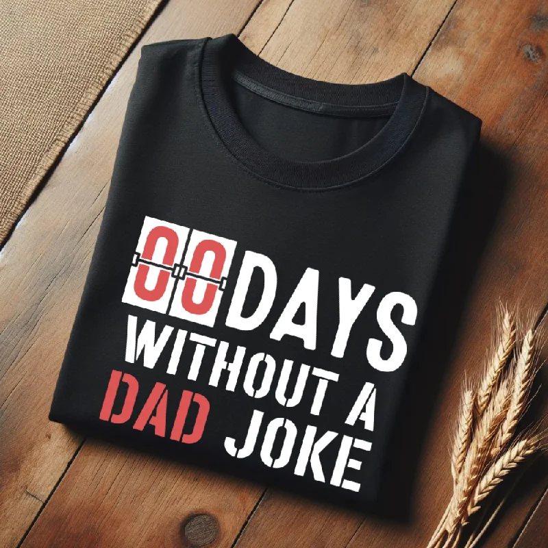 0 Days Without Dad Joke Black T-Shirt Traditional Men's Wool