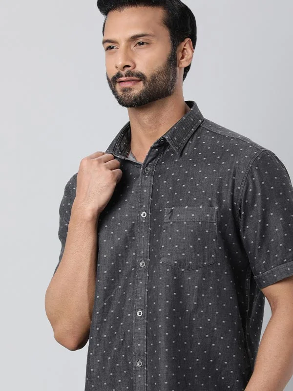 Men Printed Half Sleeve Cotton Shirt Masculine Men's 