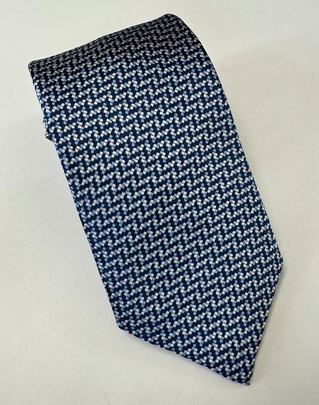 David Donahue Tie - Navy Check Laid