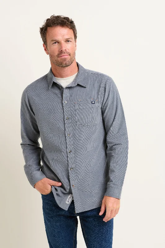 Blue Corduroy Shirt Refined Men's Classic 