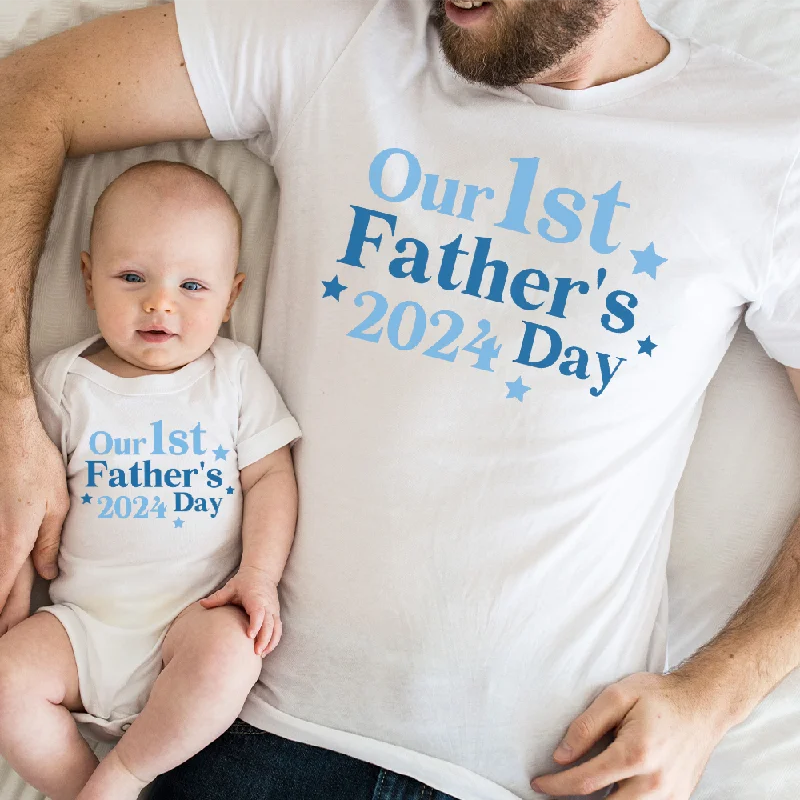 Best Year Ever- Our 1st Father's Day Matching T-Shirt/Bodysuit 2024 - White Hip Men's Urban