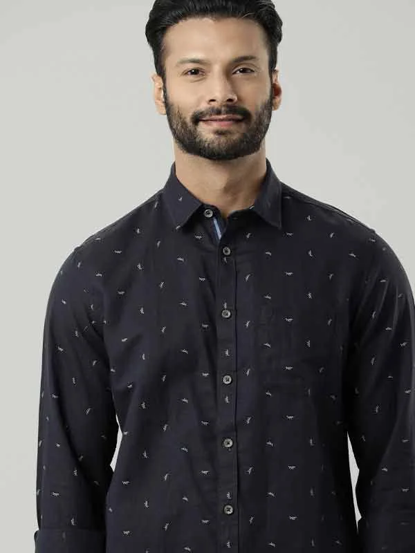 Men Printed Full Sleeve Linen Blend Shirt Stylish Men's Neon