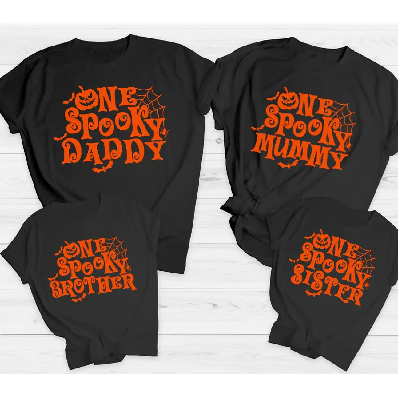 Spooky Halloween Family Matching T-Shirts Black Refined Men's Velvet