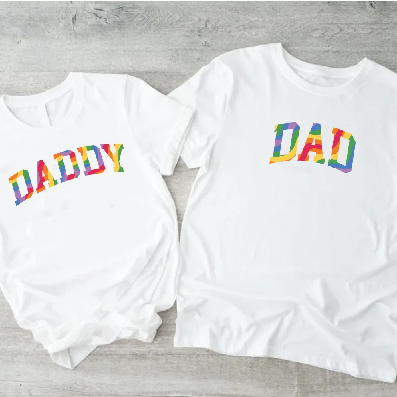 Pride Daddy & Dad Matching White T-Shirts British Gentleman Style