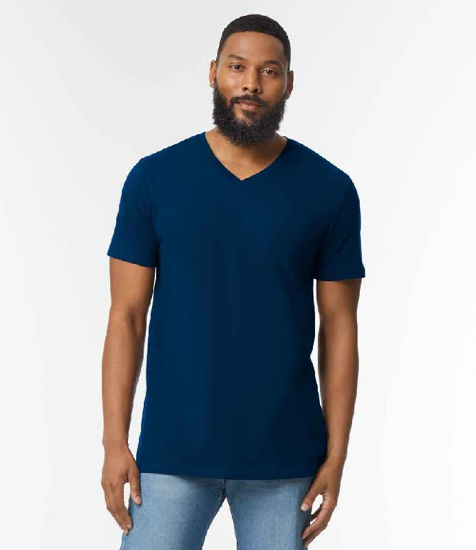 Gildan SoftStyle® V Neck T-Shirt | Navy Hip Men's Urban