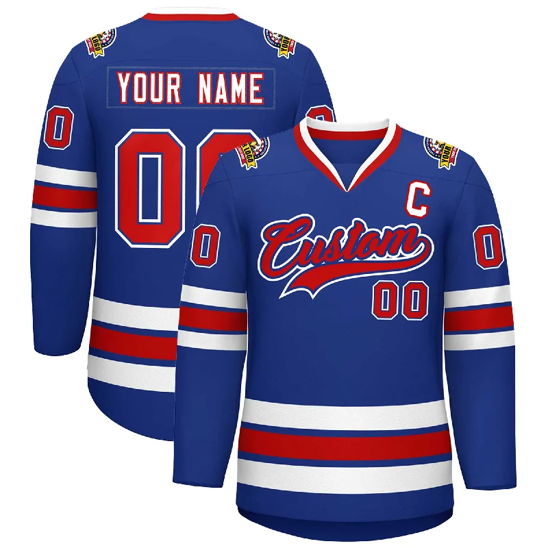 Custom Royal Red Royal-White Classic Style Hockey Jersey Trendy Men's Bucket