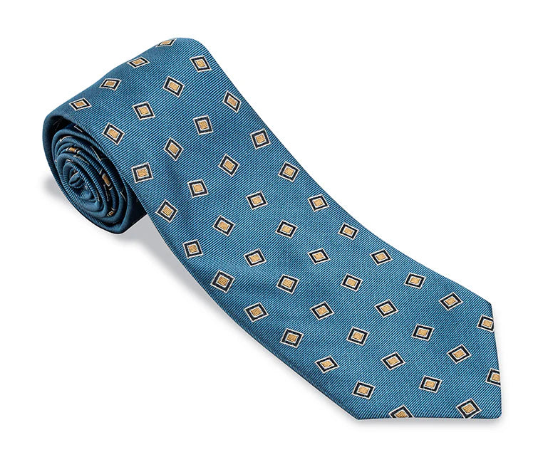 R Hanauer Tie - Blue Victoria Medallions Athletic Men's High