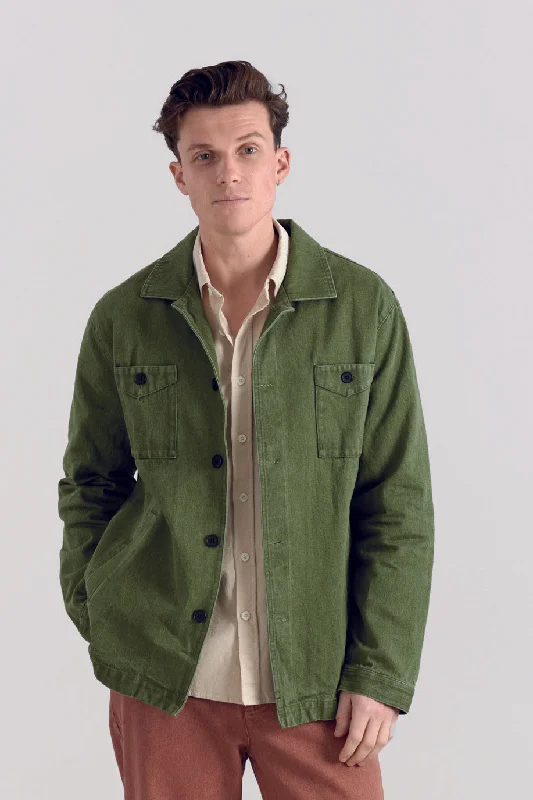 STANLEY Overshirt - Green Wash Polished Men's Silk