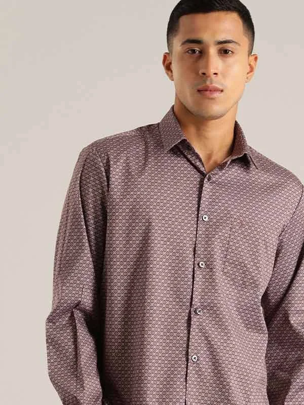 Men Printed Full Sleeve Cotton Stretch Shirt Dynamic Men's Glow