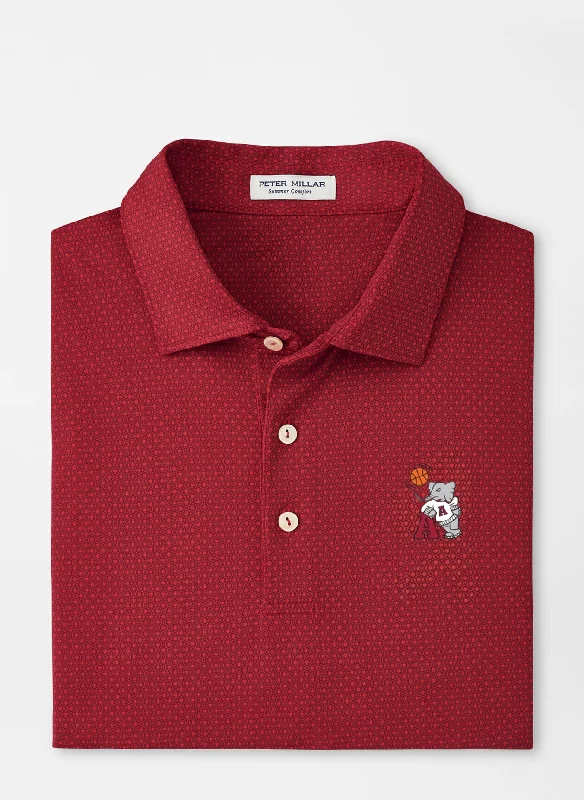 Peter Millar Crimson Tesseract Polo (Big AL Basketball) Modern Men's Geometric