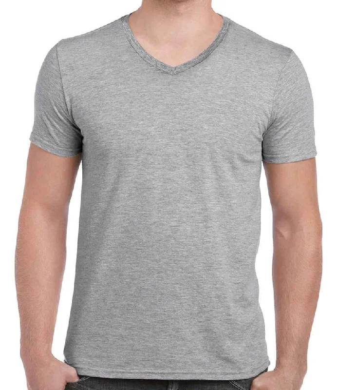 Gildan SoftStyle® V Neck T-Shirt | Sport Grey Athletic Men's High