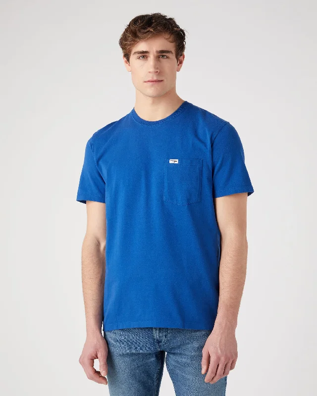 Wrangler Pocket Tee - True Blue Trendy Men's Oversized