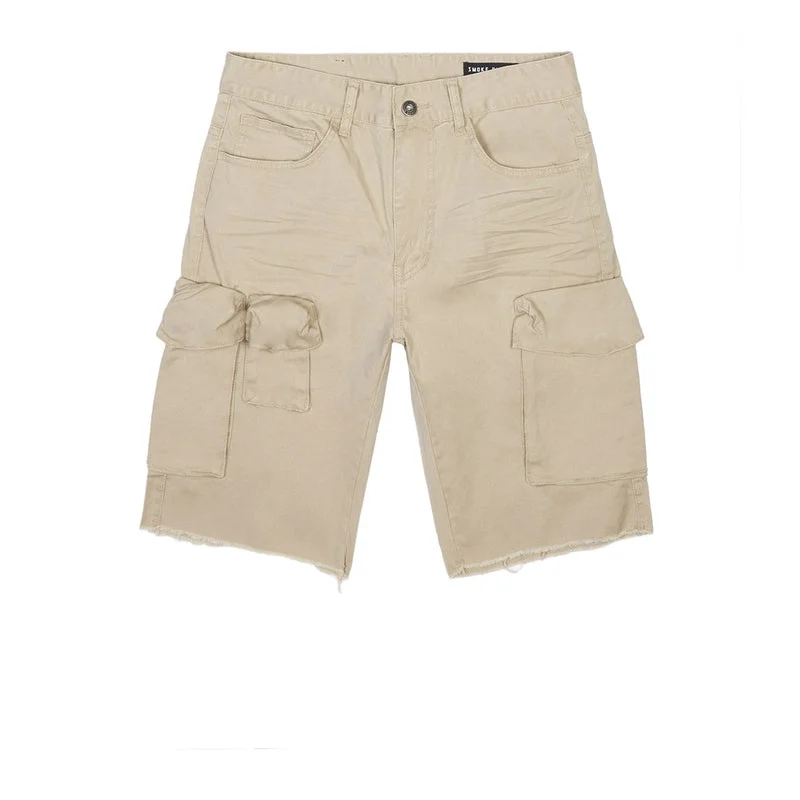 Big and Tall - Garment Washed Twill Cargo Shorts - Sand Classic Men's Pin