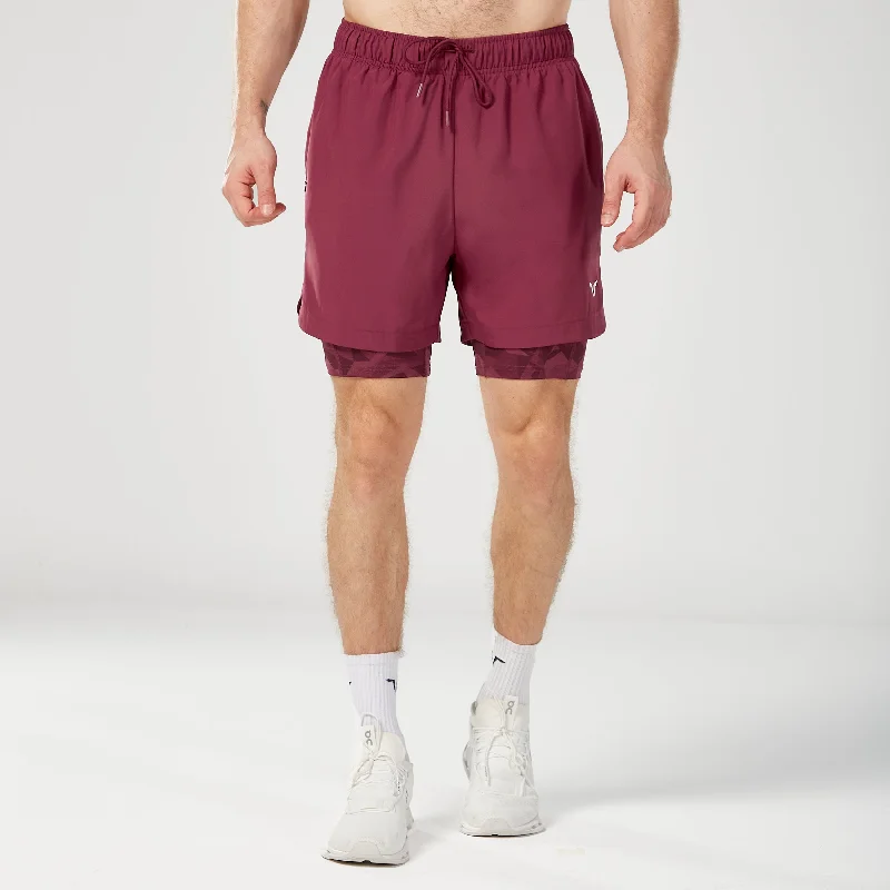 Limitless 2-in-1 7" Shorts - Burgundy Laid