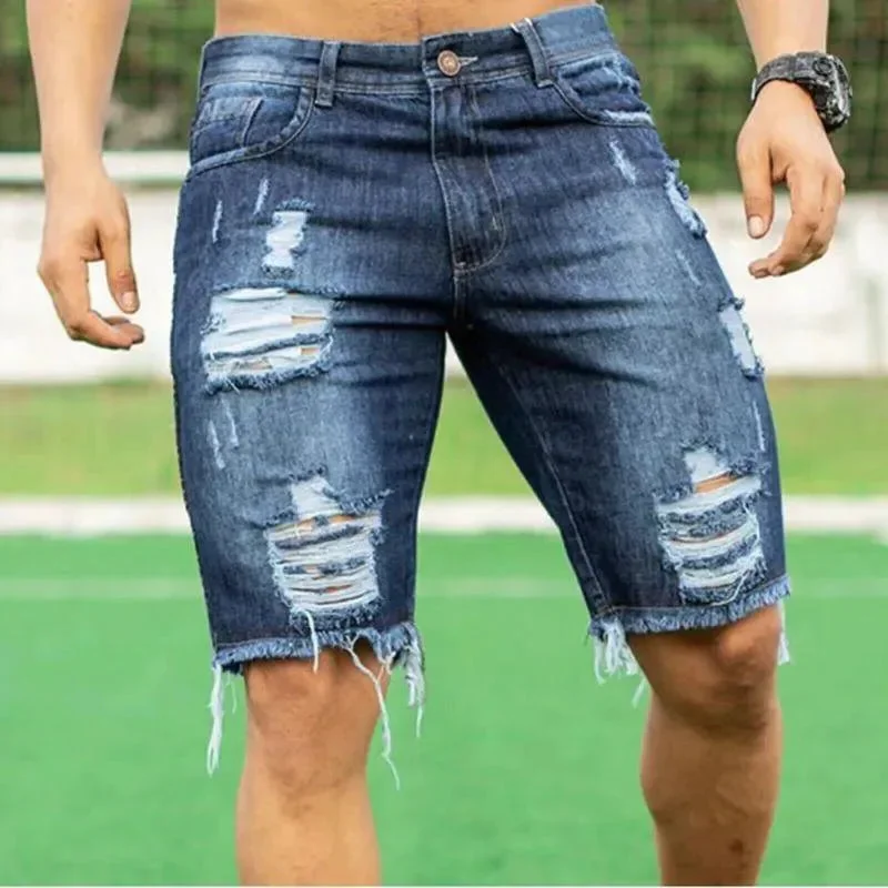 Slim Fit Men Jeans Shorts Youthful Men's Anime