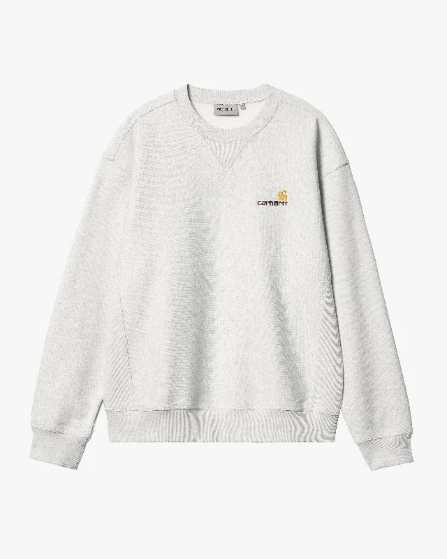 Carhartt WIP American Script Sweat - Ash Heather Tailored