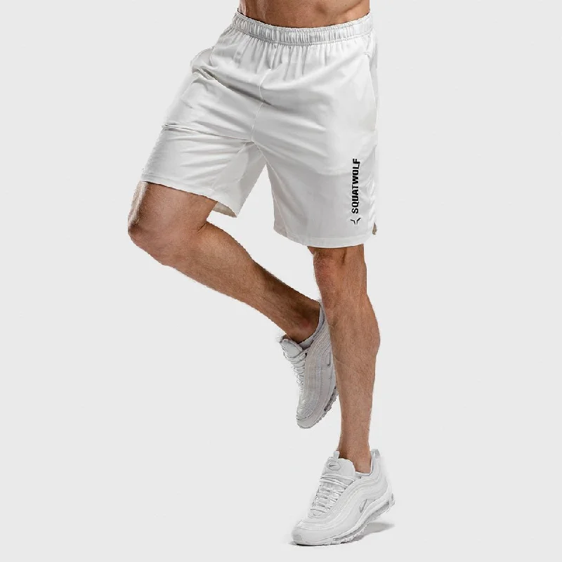 Warrior Shorts - Knee Length - Pearl White Cozy Men's Sherpa