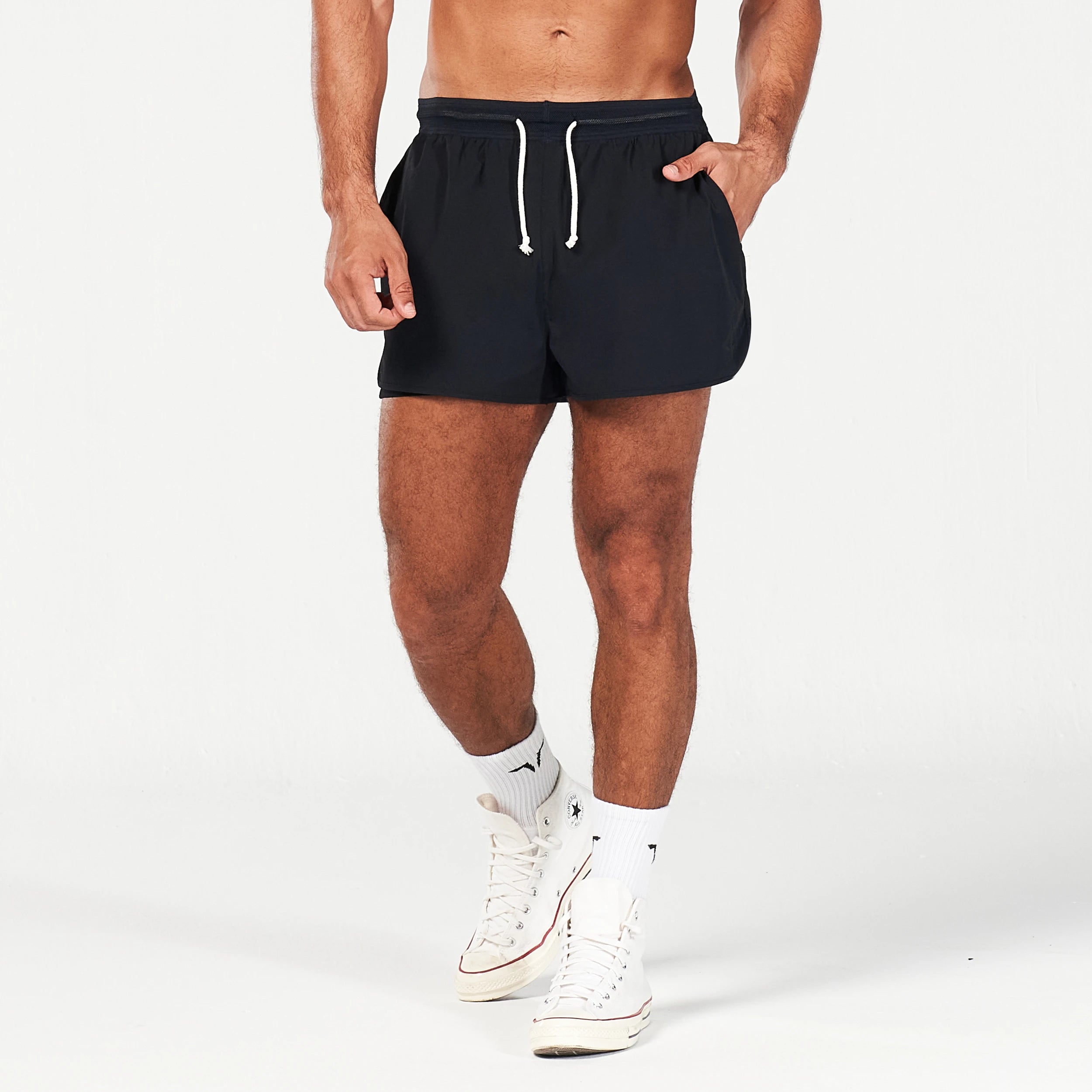 Golden Era Young Retro 2-in-1 Shorts - Black Confident Men's High