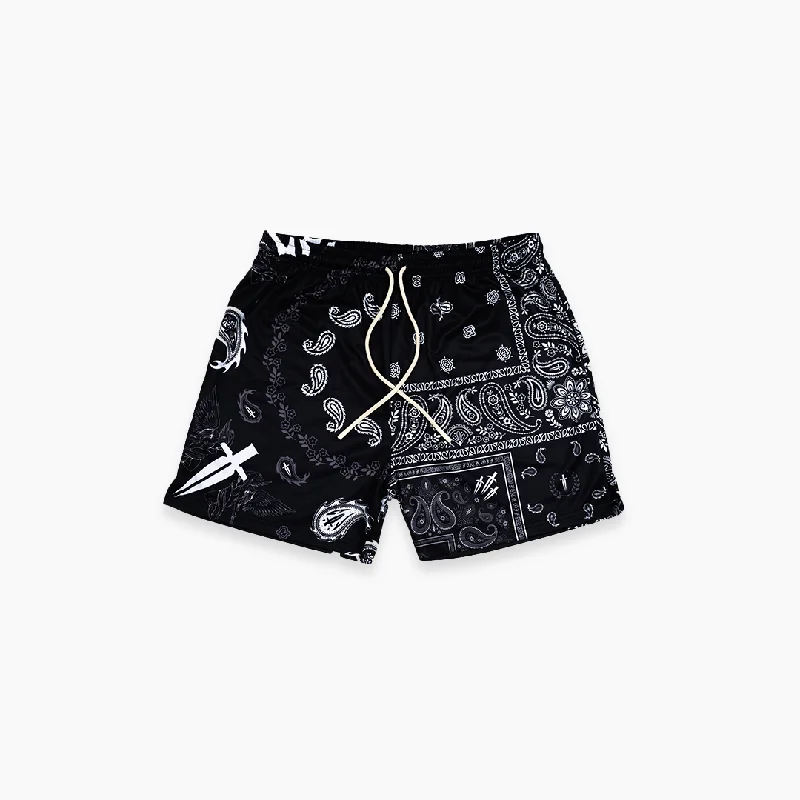 DAGGER PAISLEY MESH SHORT - BLACK Sophisticated Men's French