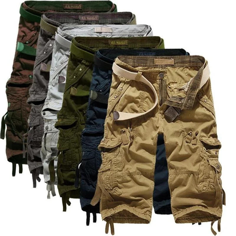 Men's 8-Color Plus Size Brand Summer Camouflage Loose Cargo Shorts Refined Men's Velvet