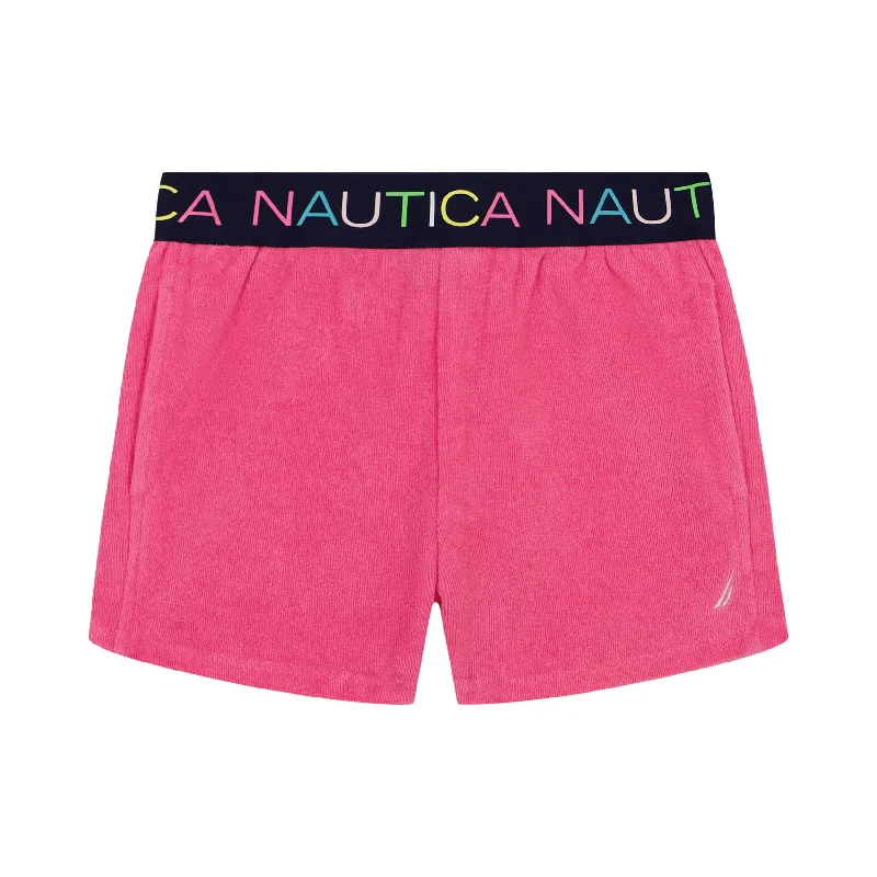 Nautica Little Girls' Logo Pull-On Short (4-6X) Streetwear Style