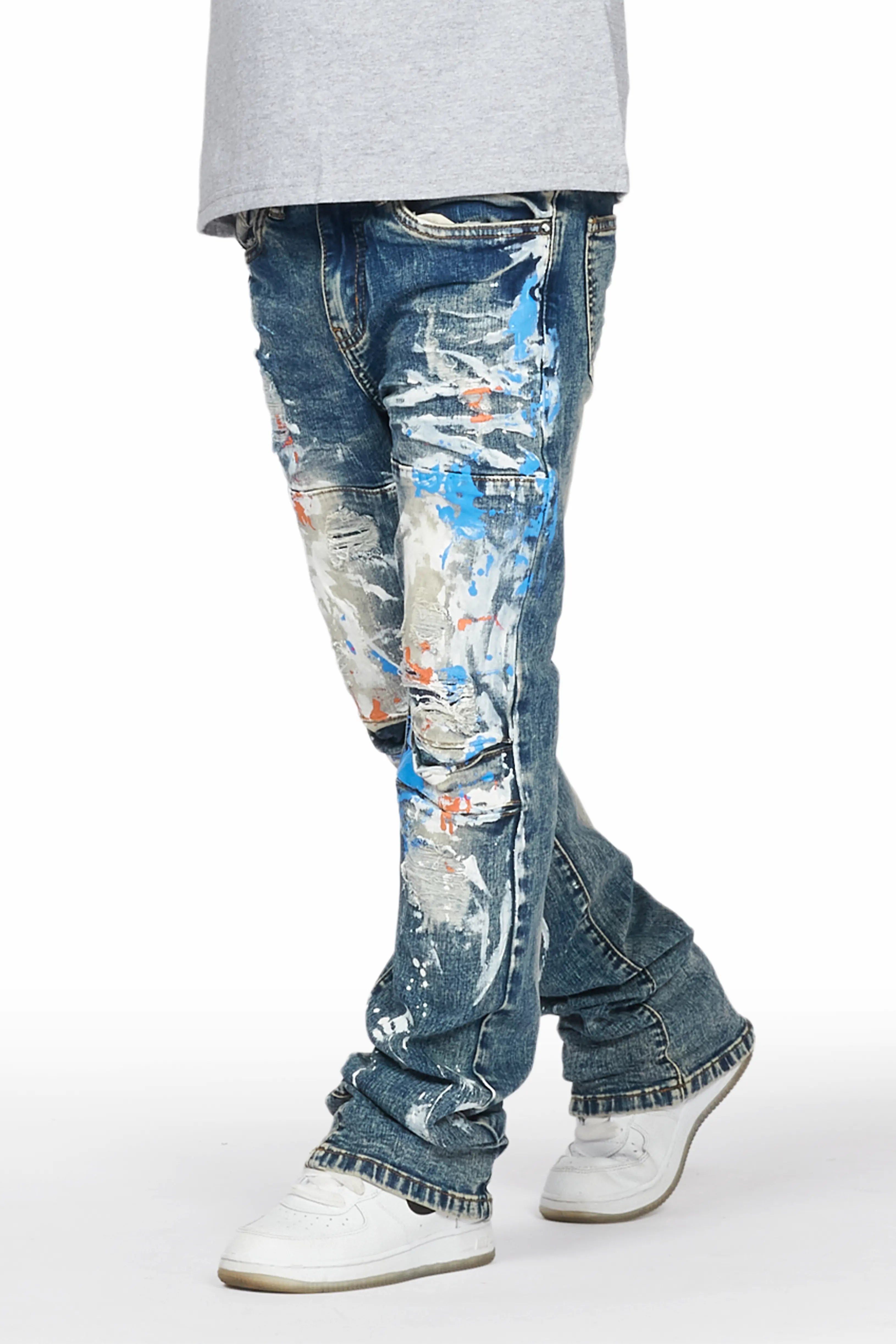 Boys Flavio Vinatge Painter Stacked Flare Jean Elegant Men's Cashmere