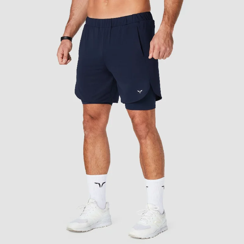 Core Mesh 2-in-1 Shorts - Navy Casual Men's Loose