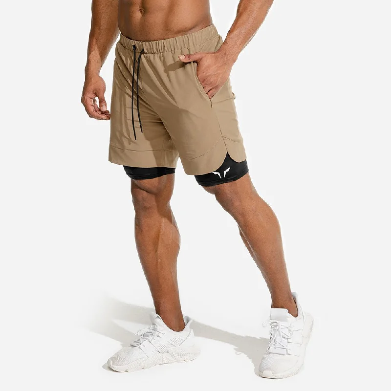 Limitless 2-in-1 Shorts - Taupe Modern Men's Tech