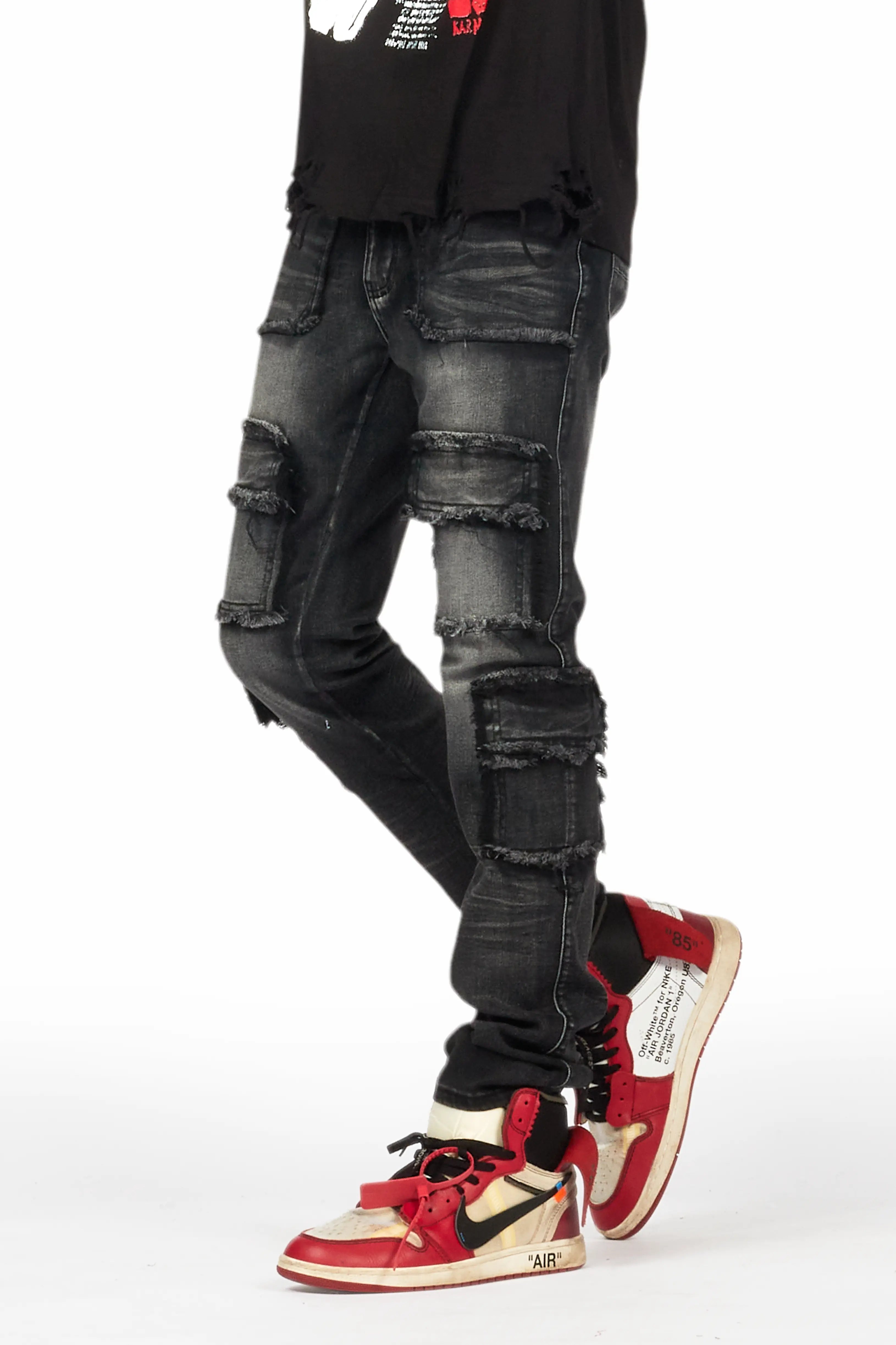 Tyrell Dark Grey Skinny Fit Cargo Jean Street